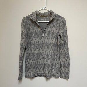 Smartwool Merino 250 Base layer 1/4 Zip Light Gray Moonbeam Heather Sz Large
